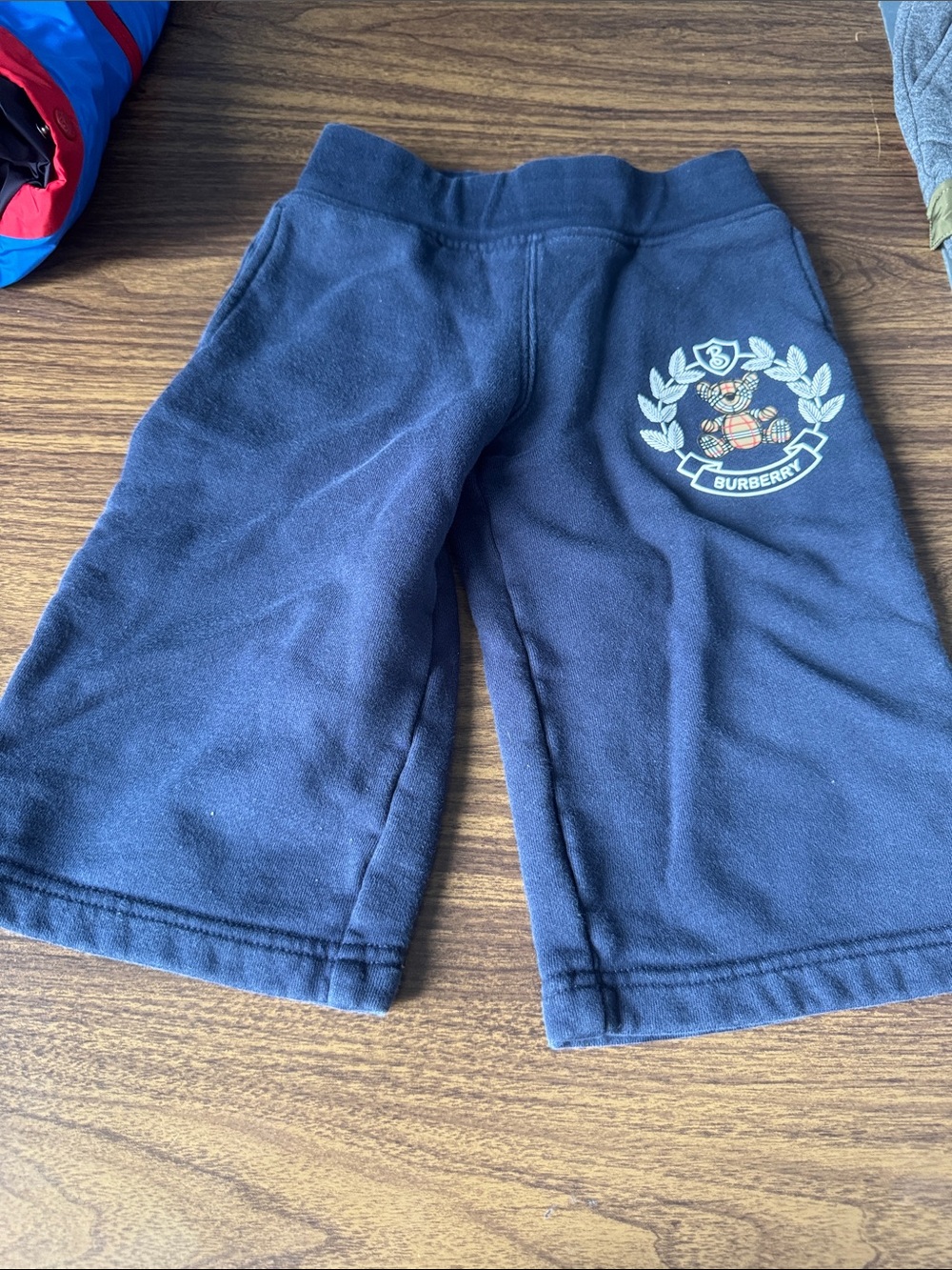 Burberry Navy Kids Sweatpants with Crest Emblem